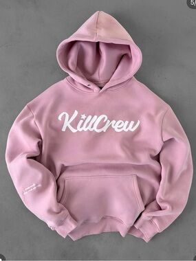 Kill Crew Rose Pink Oversized Lux “Script Hoodie “